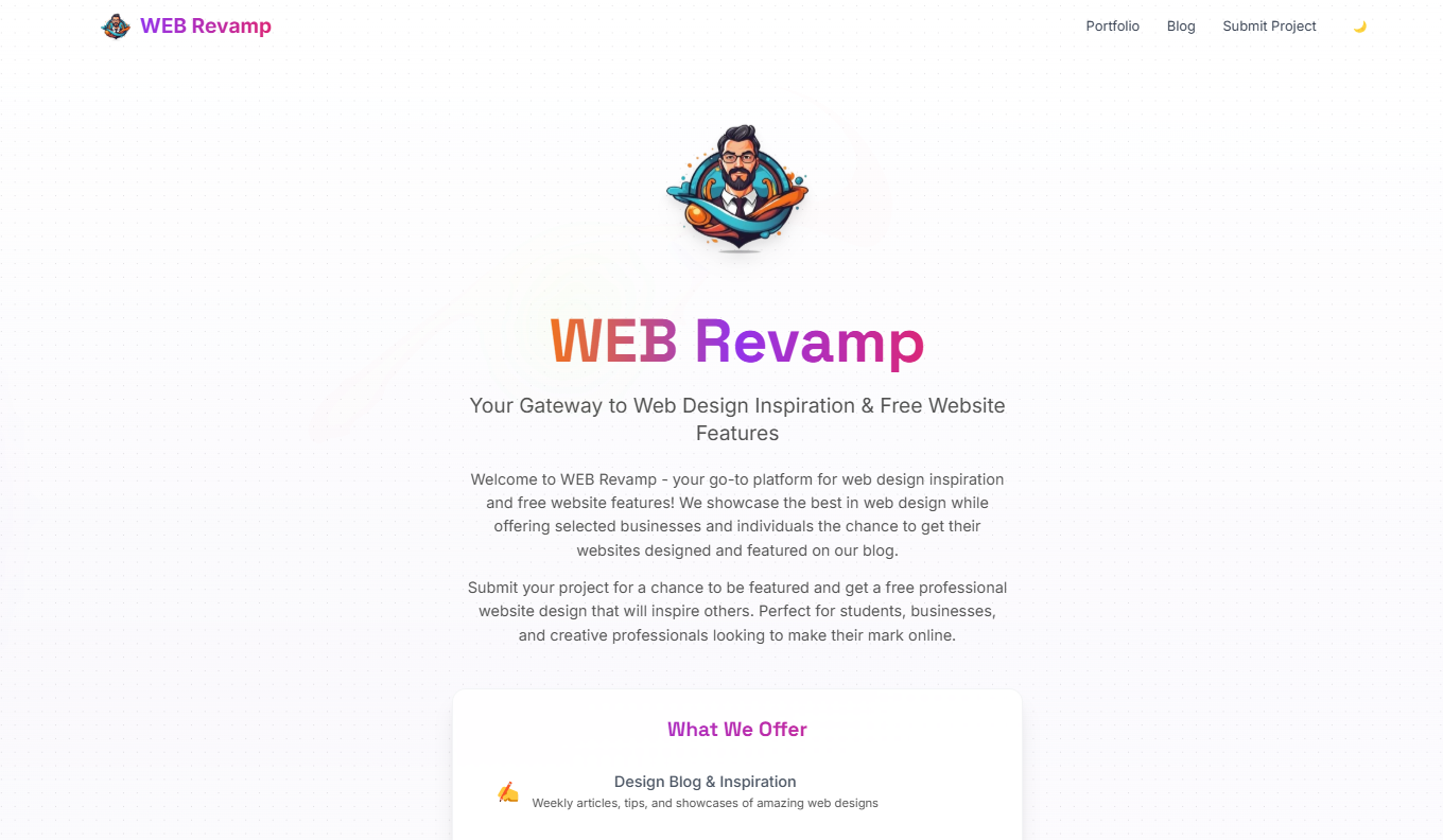 WebRevampLanding Page Project Screenshot